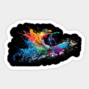 Raibow Surfer Sticker